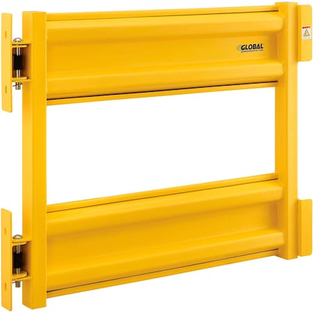 Global Industrial Self-Closing Guard Rail Safety Gate, Safety Yellow, Post Mount 708372